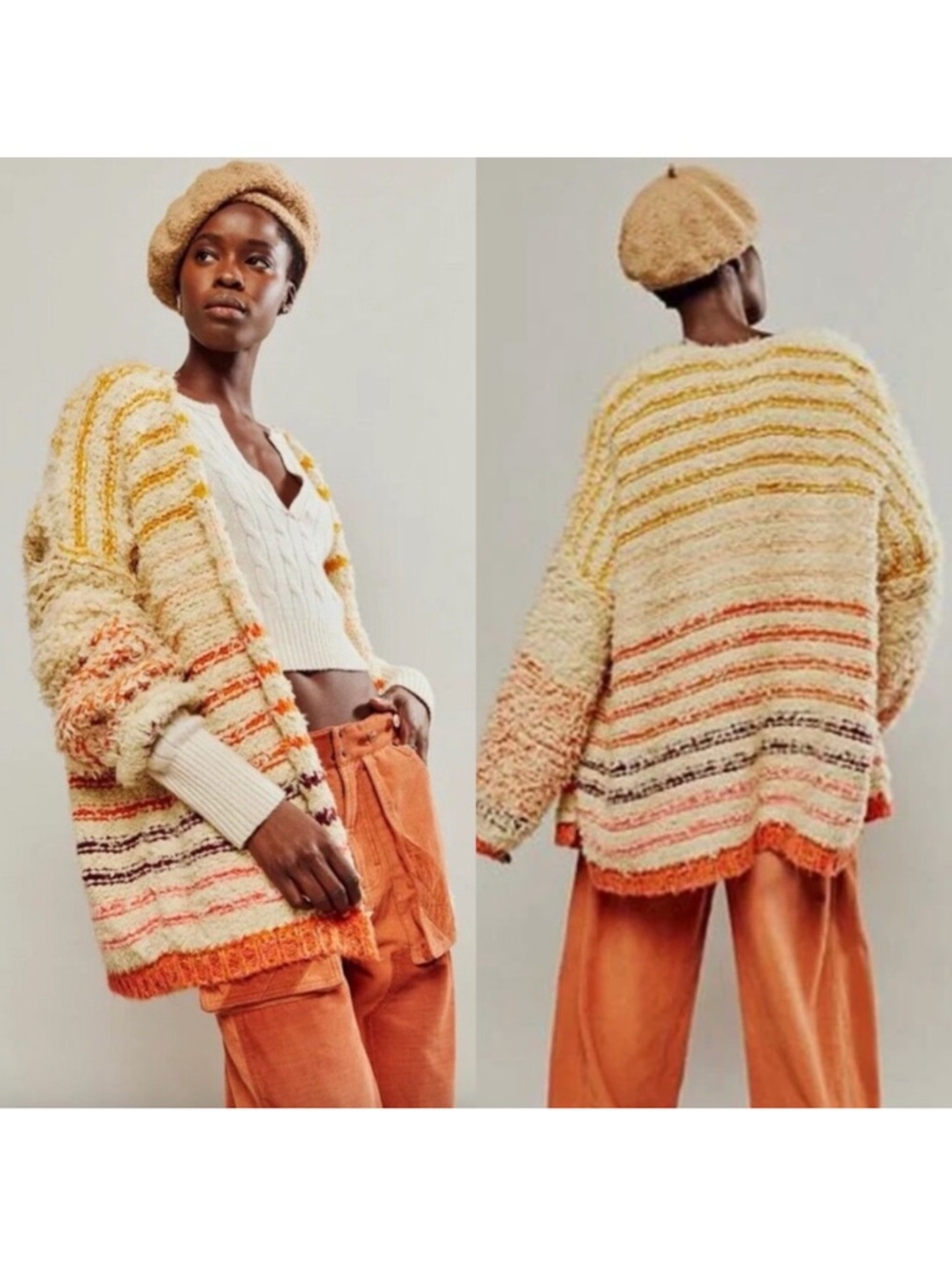 Free People Rainbow Fuzz Cardi NWT